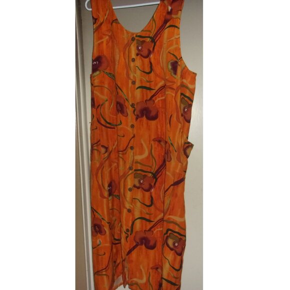 Womens Marla Kim Size XL Multi-Color Floral Full Length Open Dress - Picture 1 of 6